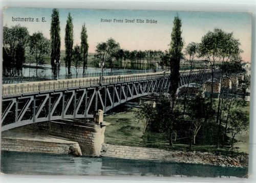 Litomerice Leitmeritz 1911 - Kaiser Franz Josef Elbe Brücke