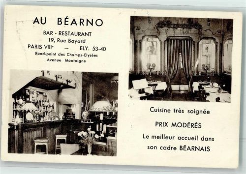 Paris Gasthaus Au Bearno Rue Bayard