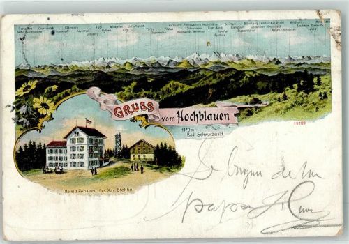 Hochblauen 1910 Hotel Pension Stehlin Alpenpanorama