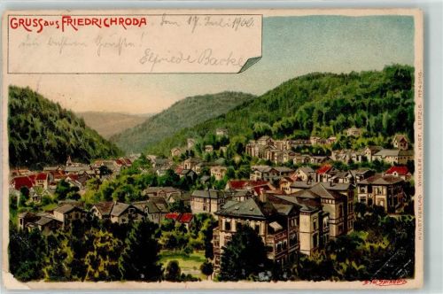 Friedrichroda 1900 Lithographie