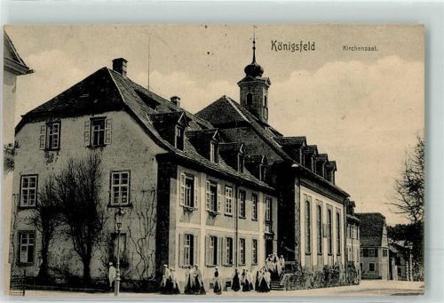 78126 W7744 Königsfeld im Schwarzwald 1909 Foto AK Kirchensaal mit Nonnenprozession