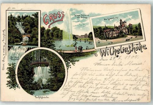 Wilhelmshöhe 1900 Teufelsbrücke Wasserfall Große Fontaine Löwenburg