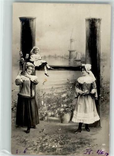 1904 Buchstabe H Frau Kind Jugendstil Tracht Verlag NPG Serie 195