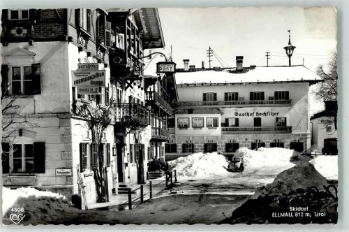 Ellmau Gasthaus Hochfilzer Gasthaus Post im Schnee Messerschmitt Kabinenroller
