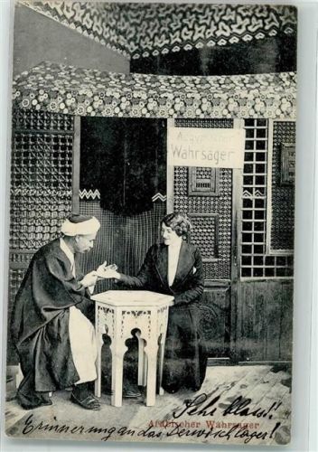 1913 Arabischer Wahrsager liest einer Frau aus der Hand