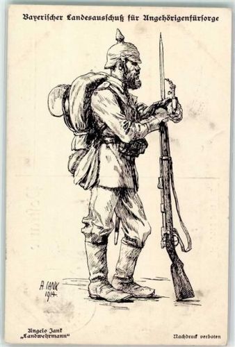 1915 A. Jank Landwehrmann Angehörigenfürsorge Soldat WK I