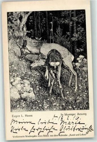In blumiger Aesung Eugen L. Hoess Jagdtiere Kunst und Leben