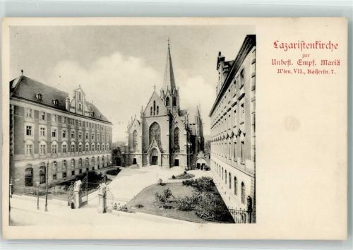 1070 Wien 7. Bezirk, Neubau 1910 - Lazaristenkirche zu Unbefl. Empf. Mariä Kaiserstraße