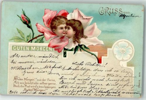 1900 Kinder Guten Morgen aus der Ferne , doch die Post wirds treu besorgen