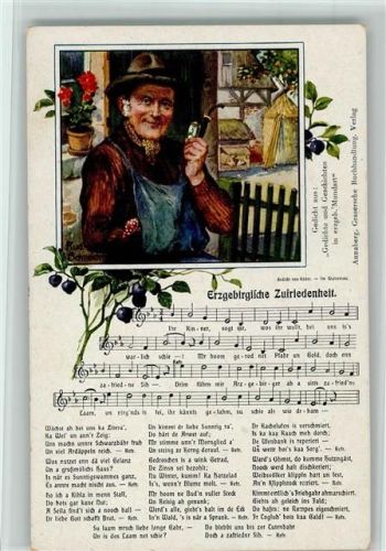Erzgebirliche Zufriedenheit - Bauer mit Pfeife Verlag Vogel Nr. 22 AK