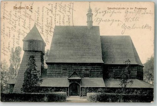Beuthen O.S. 1914 Schrotholzkirche
