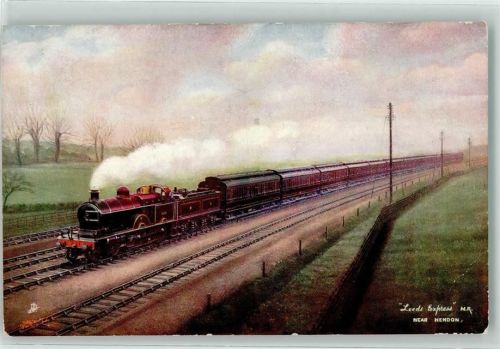 Leeds Express Near Hendon , Tucks Karte Nr. 6493 AK Eisenbahnzug Gebrauchsspuren