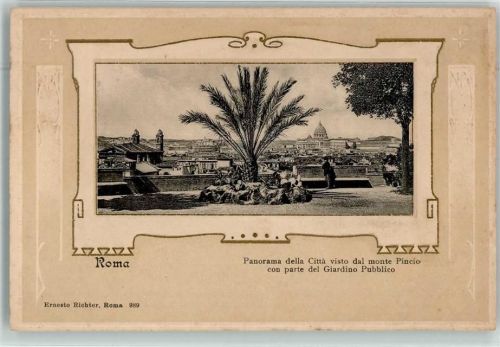 Roma Citta visto dal monte Pincio con parte des Giardino Pubblico
