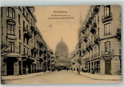 Strasbourg 1914 Fridolinstrasse Jung-Sankt-Peter Kirche