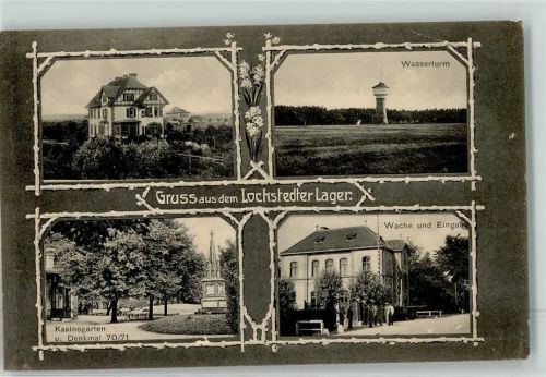 Lockstedt 1917 Lockstedter Lager Wasserturm Kasinogarten und Denkmal Wache und Eingang Feldpost