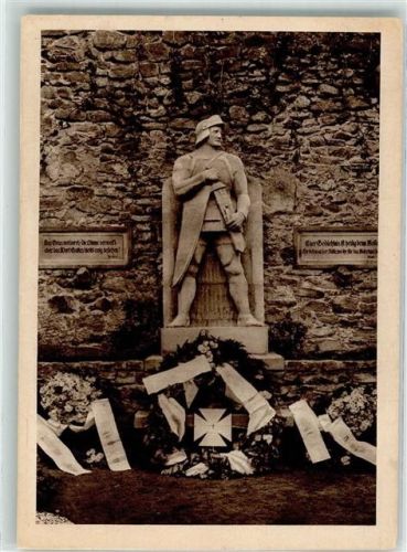 Carta 1928 Heldenfriedhof innerhalb der Ruinen einer alten Zisterzienserabtei
