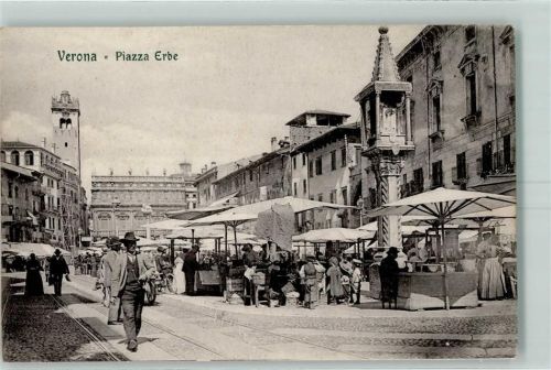 Verona Piazza Erbe Marktszene