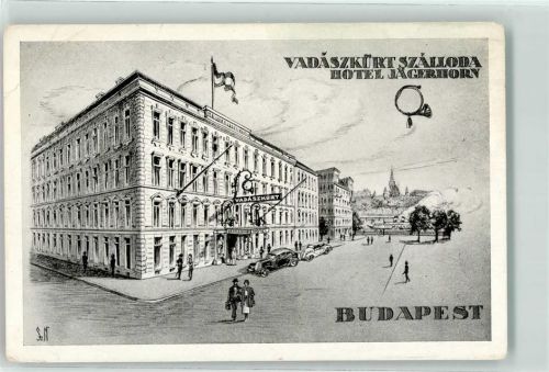 Budapest Hotel Jägerhorn Oldtimer sign. Sz. N.