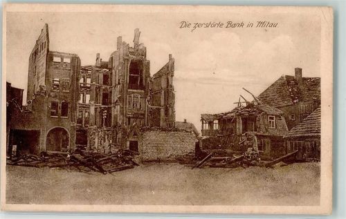 Mitau 1917 Lettische Bank Ruine
