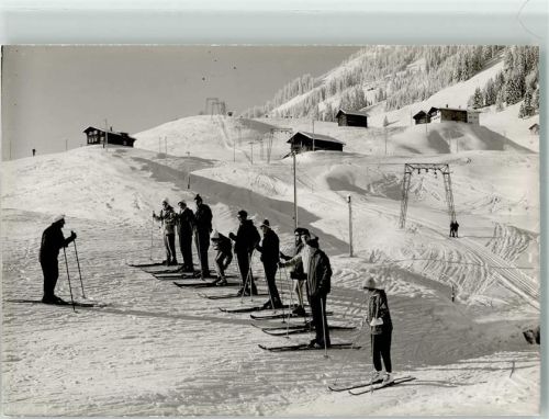 Hirschegg Foto Original aus Archiv eines Ansichtskartenverlags Seilbahn Skischule Winter