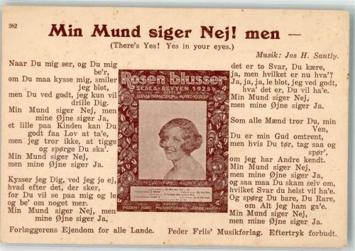 Kopenhagen 1925 Peder Friis Musikforlag Nr. 262
