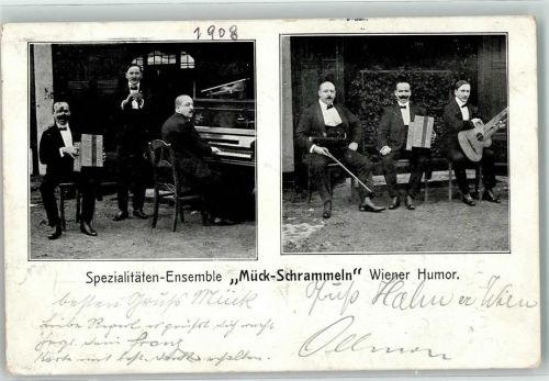 Wien 1908 Wiener Spezialitäten-Ensemble Mück-Schrammeln Geige Akkordeon Gitarre Der Artist