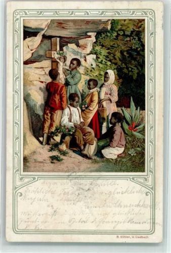 1905 Schwarzafrikaner am Kreuz Jesu