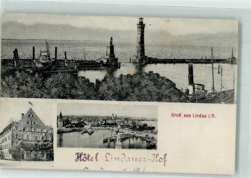 Lindau Hafen Leuchtturm Hotel Lindauer Hof Denkmal Löwe