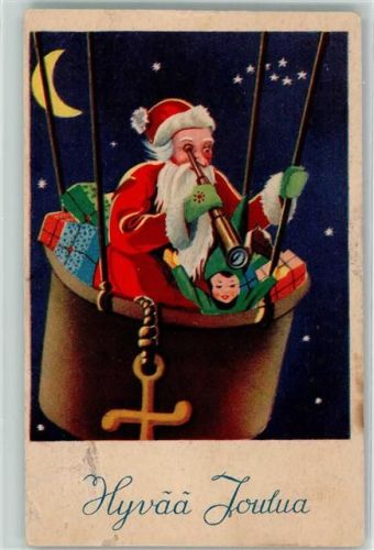 Weihnachtsmann Fernglas Hyvaa Joulua