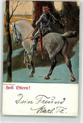 1908 Pferd Reiter Vignette Verein Südmark