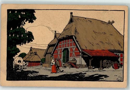 Lüneburger Heide Dorfstraße Bauernhaus Verlag Kumm Gebr. 4280