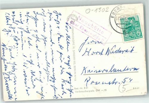 Eberswalde Landpoststempel Neuehütte Kloster Chorin