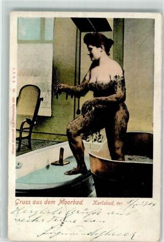 Karlovy Vary 1904 Nackte Frau im Bade Erotik