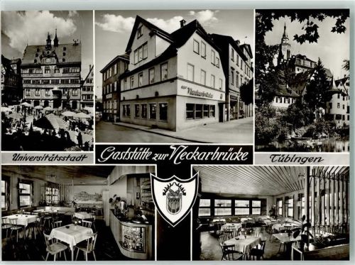 Tübingen Gasthaus zur Neckarmühle Marktszene
