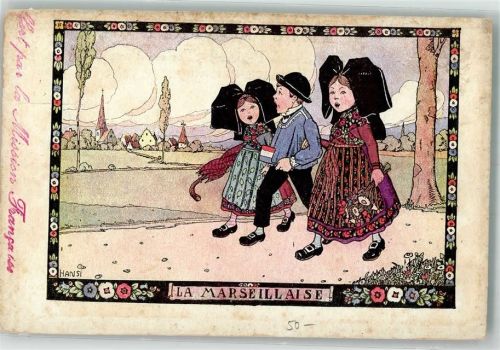 1914 Esässer Tracht La Marseillaise P..J. Gallais No. 198 Künstlerkarte