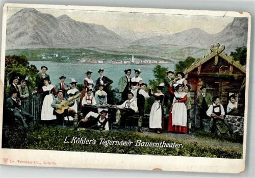 Tegernsee 1900 Köhlers Tegernseer Bauerntheater Trachten Zither Kontragitarre