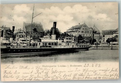 Lindau 1904 Hafenpartie Raddampfer Prinz Regent
