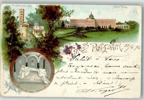 Potsdam 1896 Neues Palais Friedenskirche Mausoleum Kaiser Friedrich III.