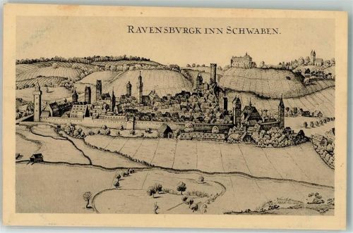 Ravensburg Dori´s Heimatkunstkarte 425 nach einem alten Stahlstich