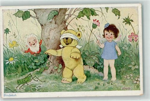 Blindekuh Teddybär Zwerg Elfe Frühlingswiese Nr 1503/2