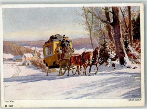 Schlittenpost Ackermann Nr. 6260 Postkutsche Postillon