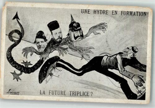 Une Hydre en Formation Kaiser Wilhelm II + der Zar La Future Triplice Eckschaden