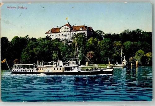 Mainau Schloss Raddampfer Stadt Mersburg Verlag Ed. Schwarz 3088/1912