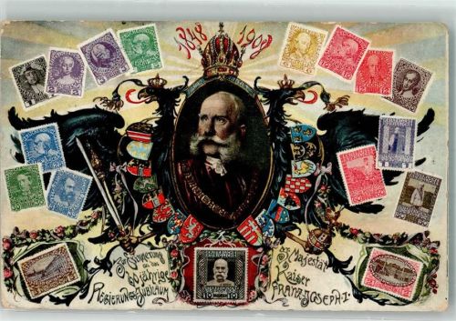 1908 Briefmarkenabbildung 60. Regierungsjubiläum 1848 - 1908