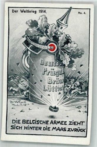 Belgische Armee zieht sich hinter der Maas zurück Propaganda WK I