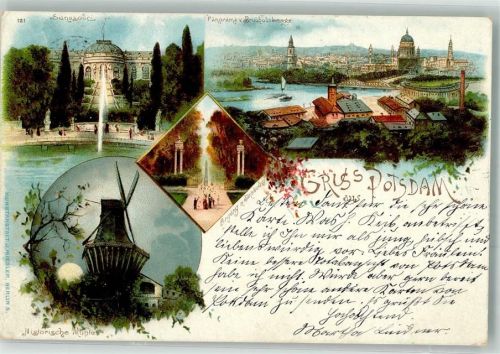 Potsdam 1898 Alte Mühle Sansouci
