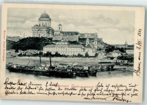 Esztergom 1901 - Arbeitsdampfer Kathedrale Unserer Lieben Frau u. d. heiligen Adalbert