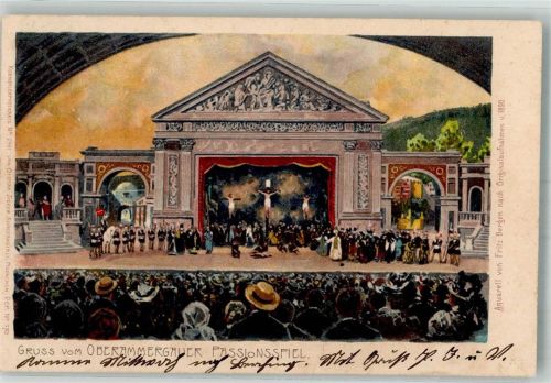 Oberammergau 1900 sign. Bergen Fritz Passionsspiele Zieher Ottmr No. 2411 Dep. No. 792