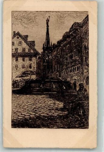 Luzern Nr. 839 Kunstverlag und sign. Maul Matthes Weinmarktbrunnen