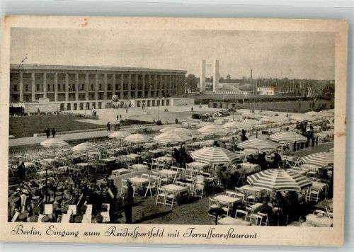 Charlottenburg 1936 Eingang zum Reichssportfeld mit Terrassenrestaurant